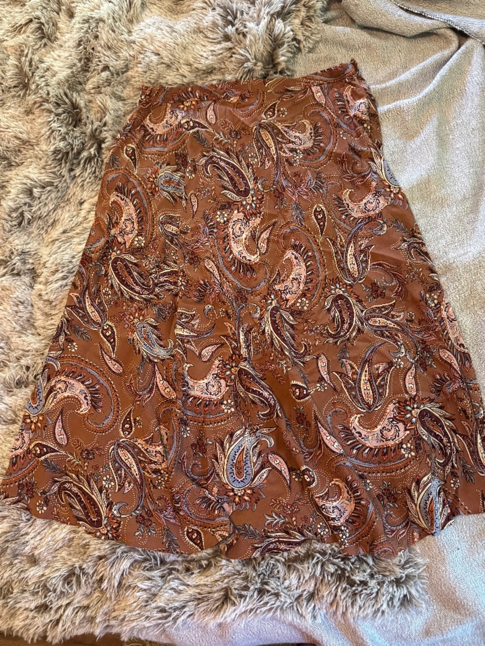 NWT Grace Floral Brown Midi Skirt